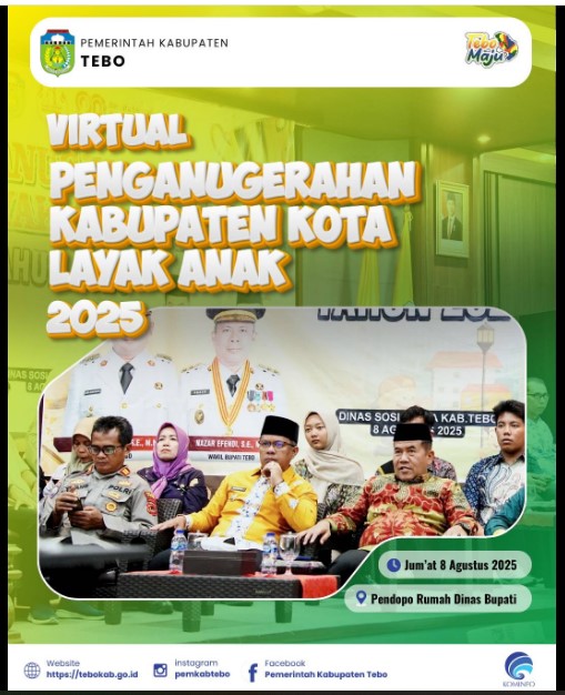 KABUPATEN TEBO RAIH PENGHARGAAN KABUPATEN LAYAK ANAK KATEGORI MADYA